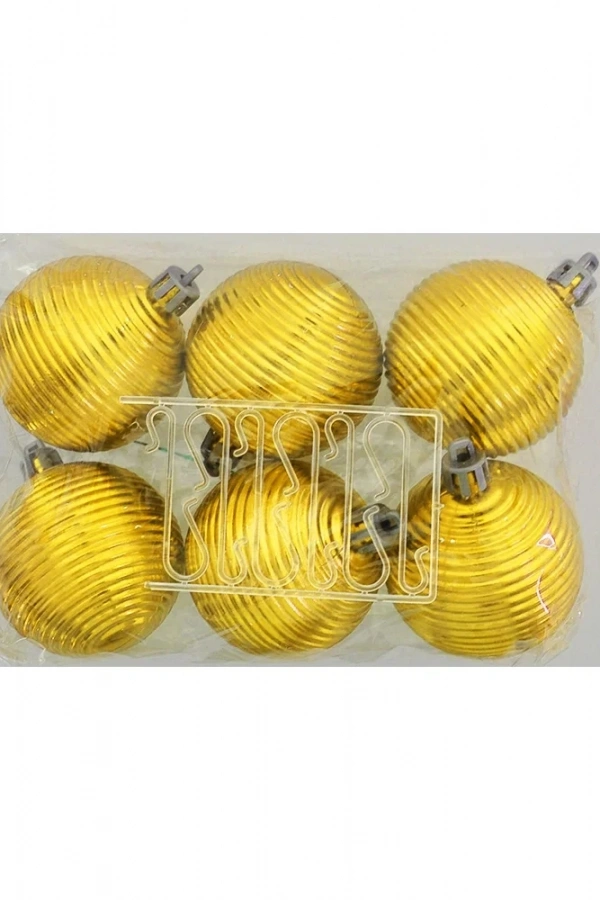 Ağaç Süsleme Topları 6lı - 5cm - Mavi Hasır