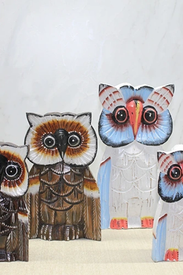 Ahşap 3lü Baykuş Seti 30 cm