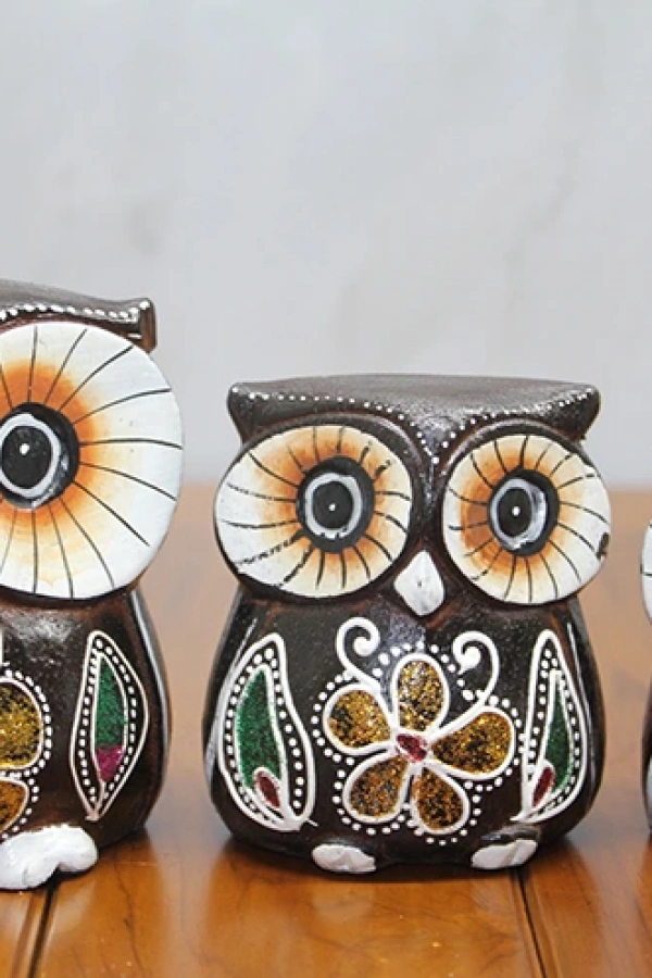 Ahşap 3lü Baykuş Seti Model 1