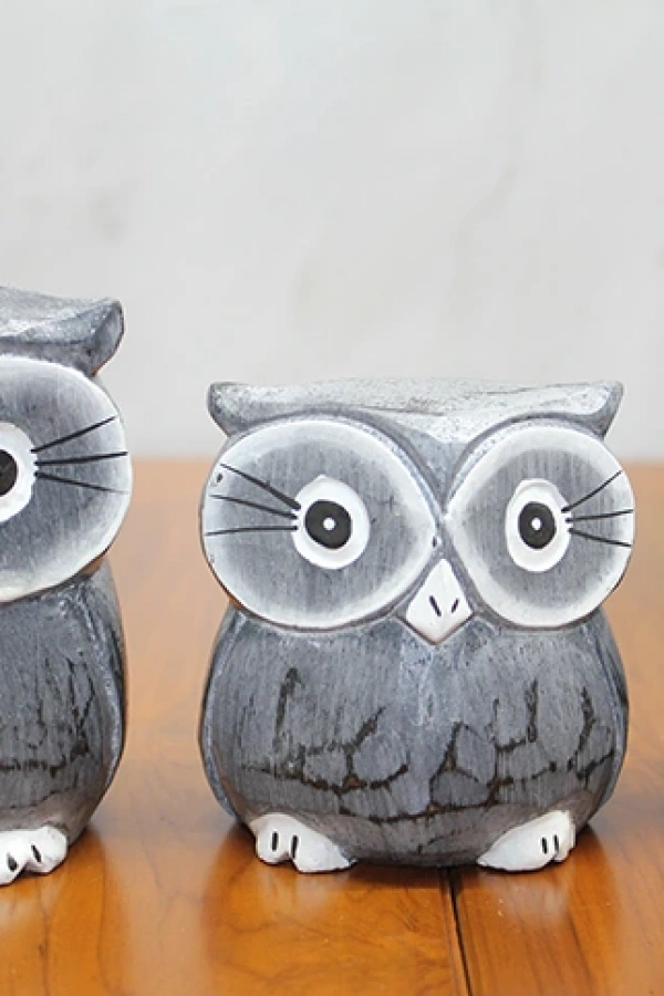 Ahşap 3lü Baykuş Seti Model 2