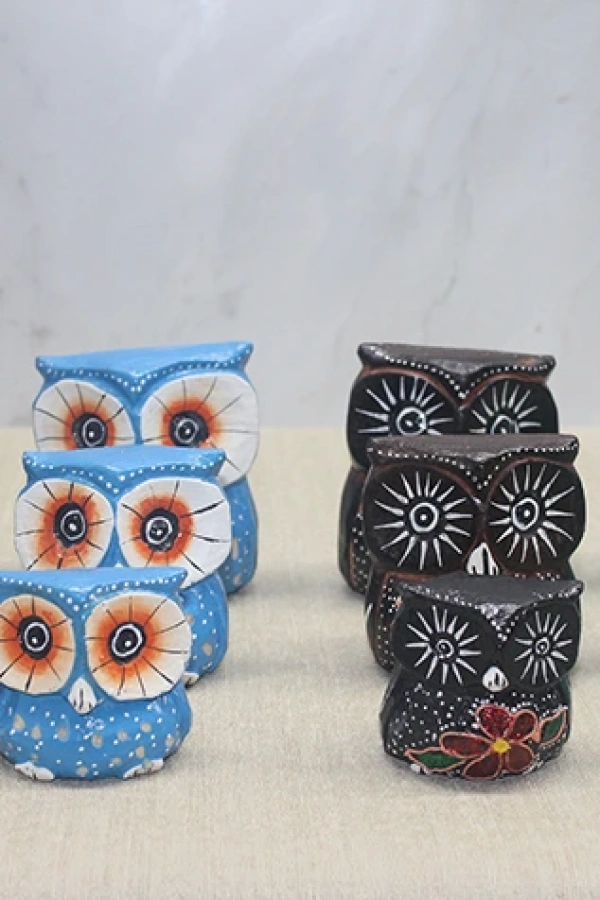 Ahşap 3lü Baykuş Seti Model 5