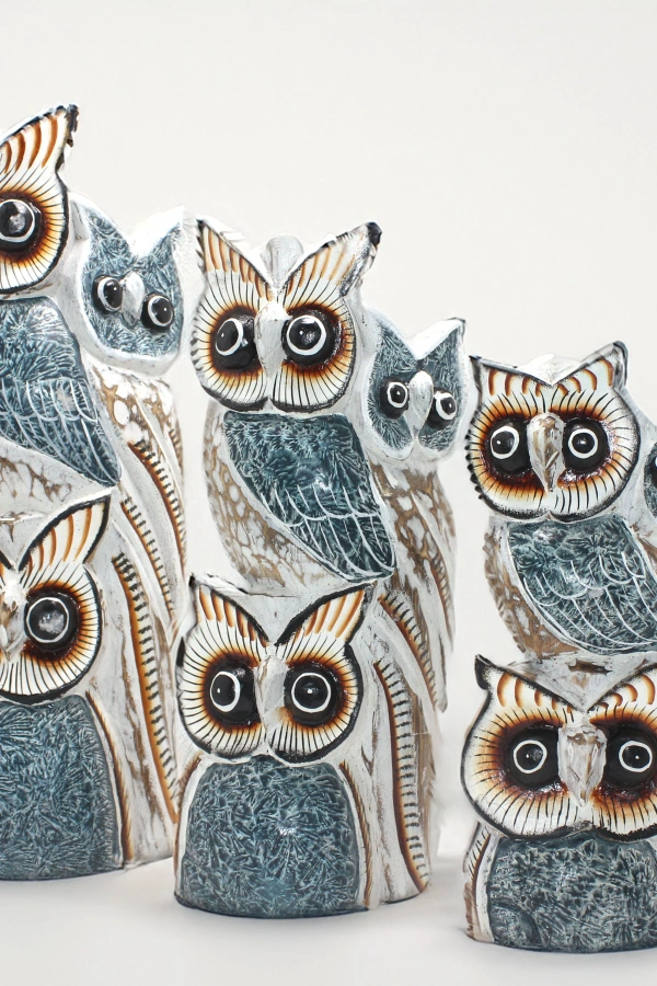 Ahşap 3lü Baykuş Seti Model 6