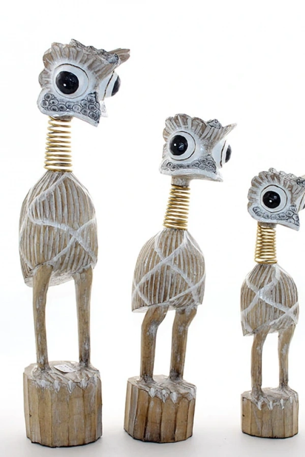 Ahşap 3lü Emu Kuşu Seti