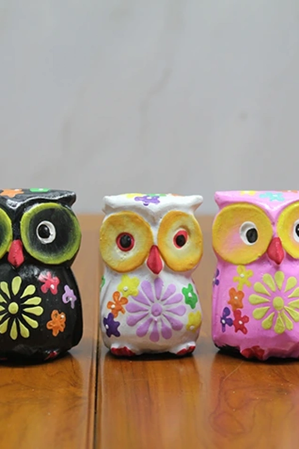 Ahşap 5li Baykuş Seti Model 2