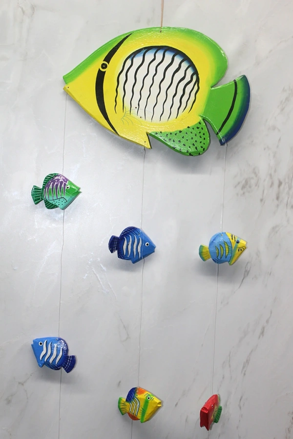 Ahşap Balıklı Rüzgar Çanı