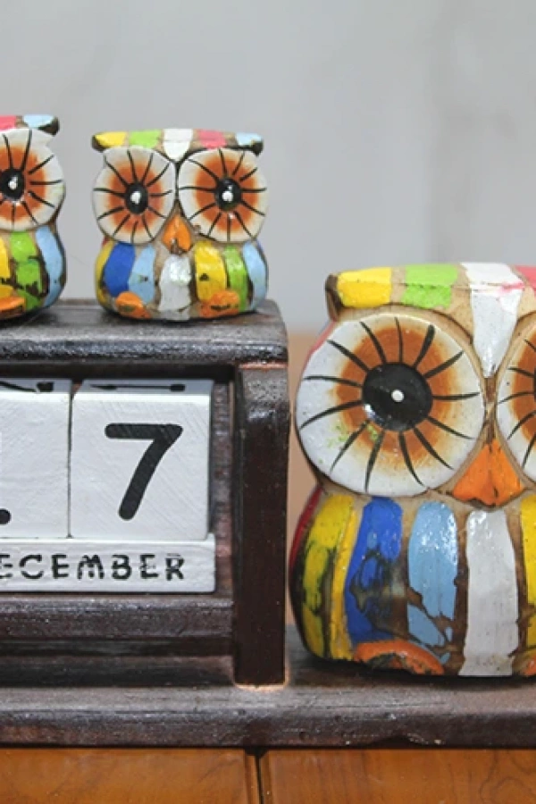 Ahşap Baykuş Takvim Model 2