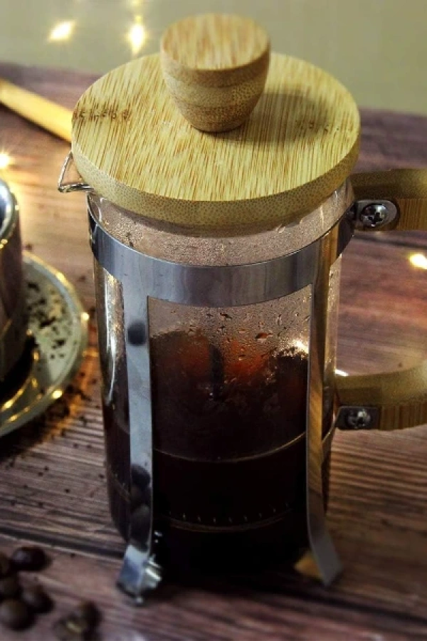 Ahşap Detaylı 350 ml Cam French Press