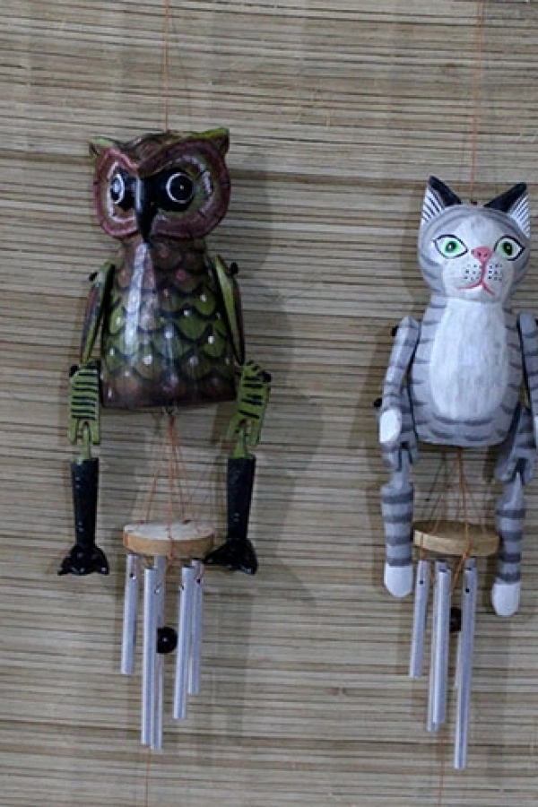 Ahşap Hayvan Figürlü Rüzgar Çanı Model 2