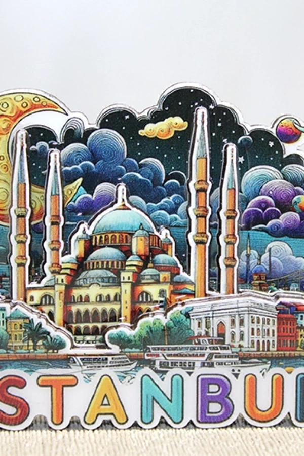 Ahşap İstanbul Temalı Magnet - Model 1