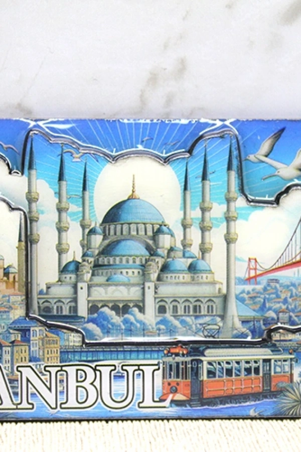 Ahşap İstanbul Temalı Magnet - Model 12
