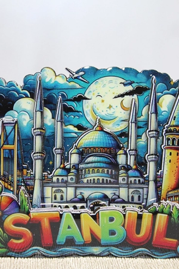 Ahşap İstanbul Temalı Magnet - Model 2