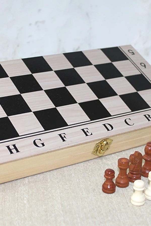 Ahşap Kutulu Satranç Tavla Seti Model 2