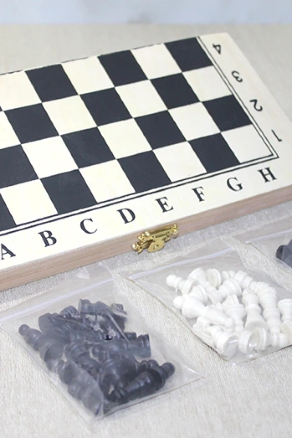 Ahşap Kutulu Satranç Tavla Seti Model 3