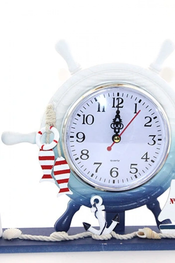 Ahşap Marin Deniz Feneri Dümenli Saat