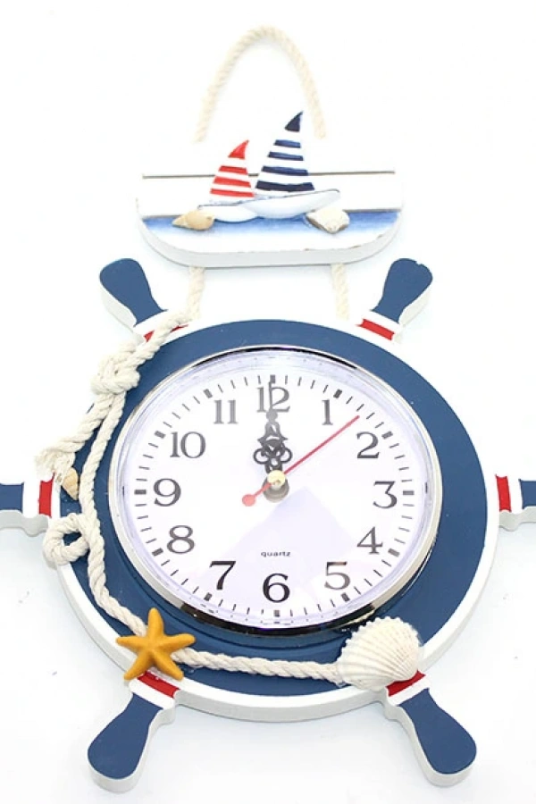 Ahşap Marin Dümenli Saat Model 2