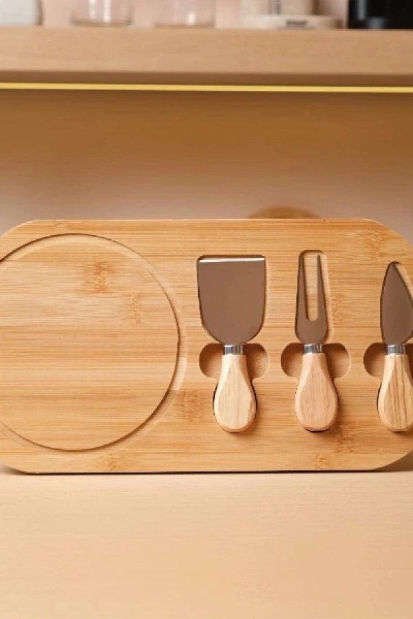 Ahşap Peynir Kesme Ve Sunum Seti