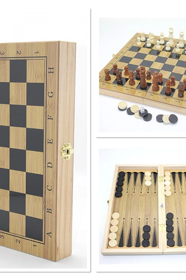 Ahşap Satranç ve Tavla Seti