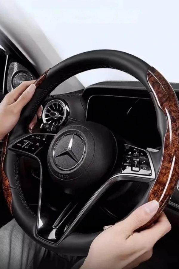 Ahşap Tasarımlı Direksiyon Simidi Koruma Kılıfı 2 li