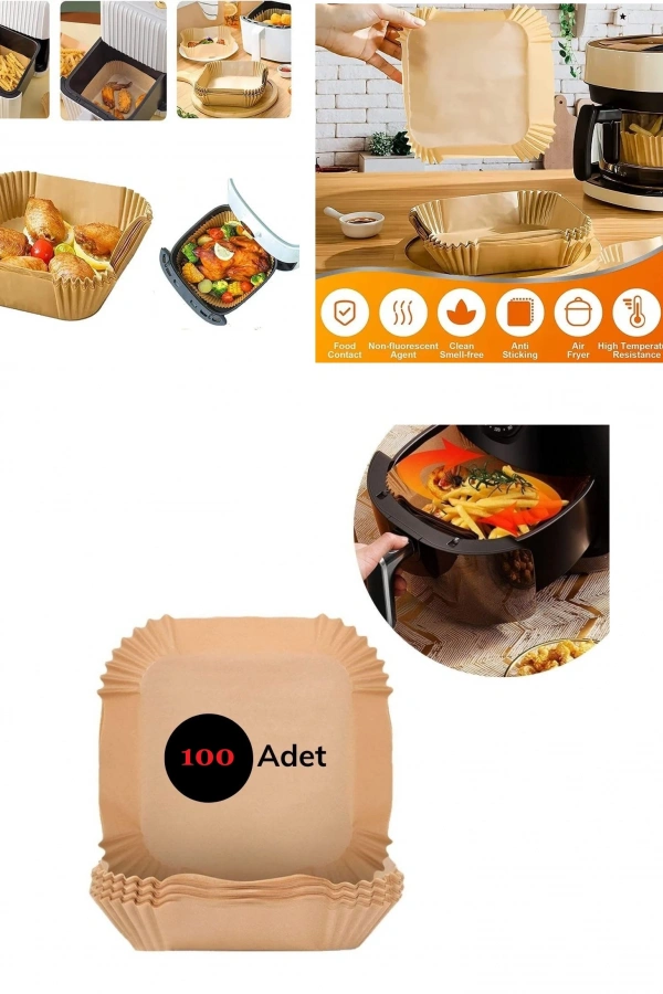 Airfreyer Fritöz Kağıdı Kare XL / XXL 100LÜ