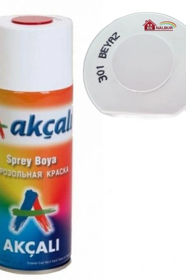 Akçalı Sprey Boya 400 ml 301 Parlak Beyaz