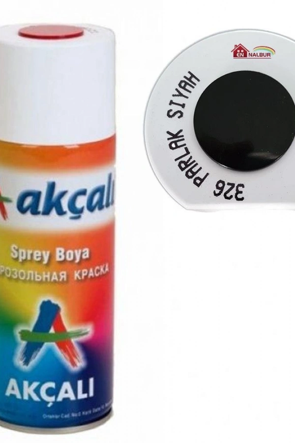 Akçalı Sprey Boya 400 ml 326 Parlak Siyah