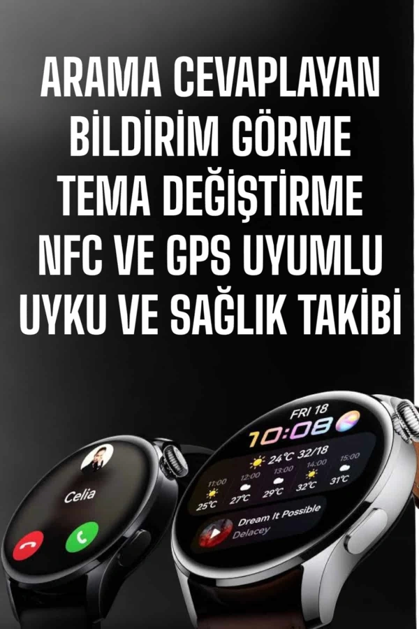 Akıllı Saat Bildirim Görme Amoled Ekran GPS Uyumlu Sesli Görüşme