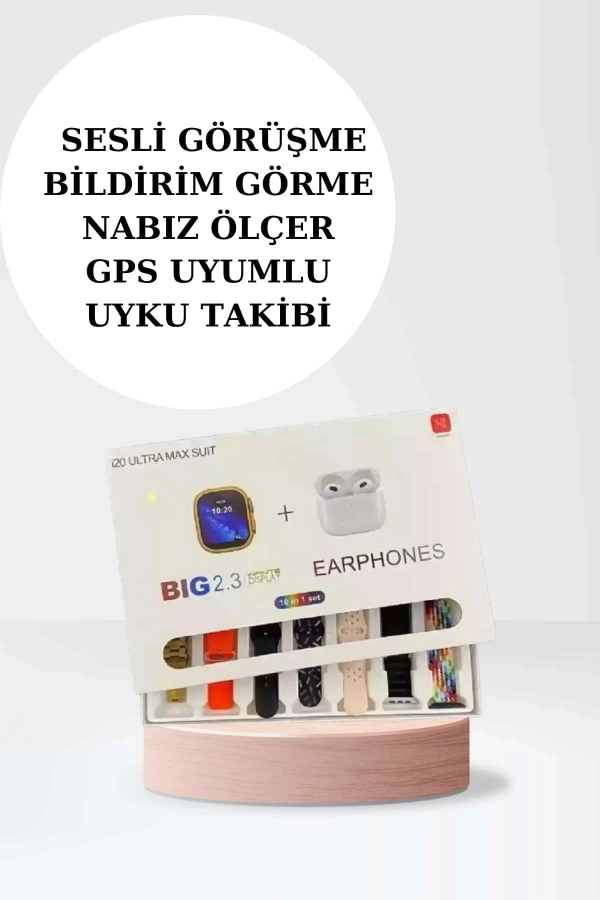 Akıllı Saat Bluetooth Kulaklık Adımsayar Sağlık Takibi Çağrı Cevaplama