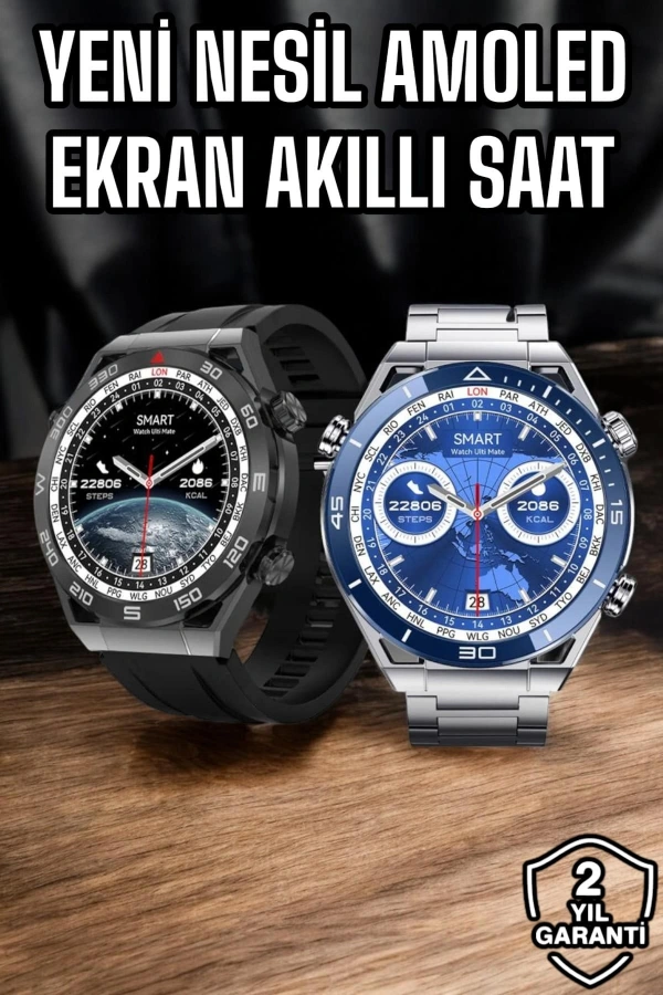 Akıllı Saat Yeni Nesil 2024 Model Metal Kordonlu Bluetooth Bağlantılı