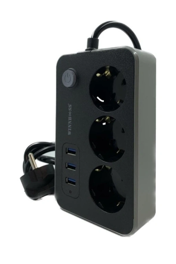Akım Korumalı 3 Prizli 3 USB Girişli Uzatma Kablosu
