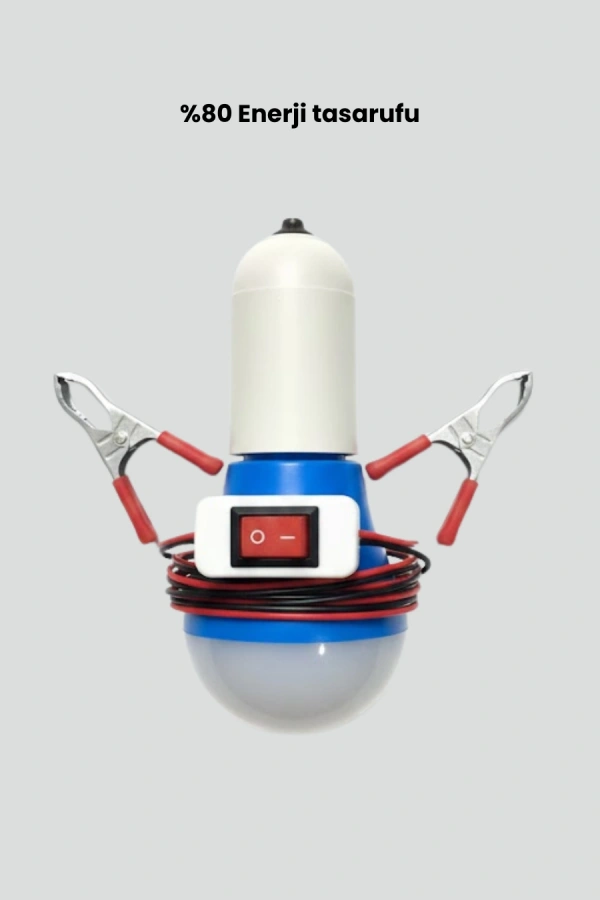 Aküden Çalışan 12V LED Ampul Taşınabilir Kullanım