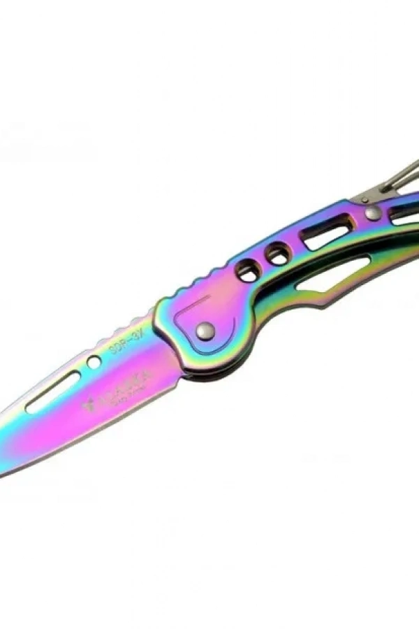 Alaska SDR-3X Gökkuşağı Metal Çakı 15,5 cm Manuel, Kemerlikli