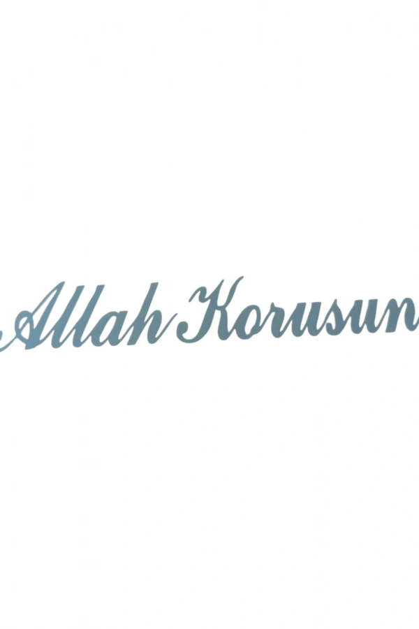 Allah Korusun Yazılı Oto Sticker Gri 14x3cm