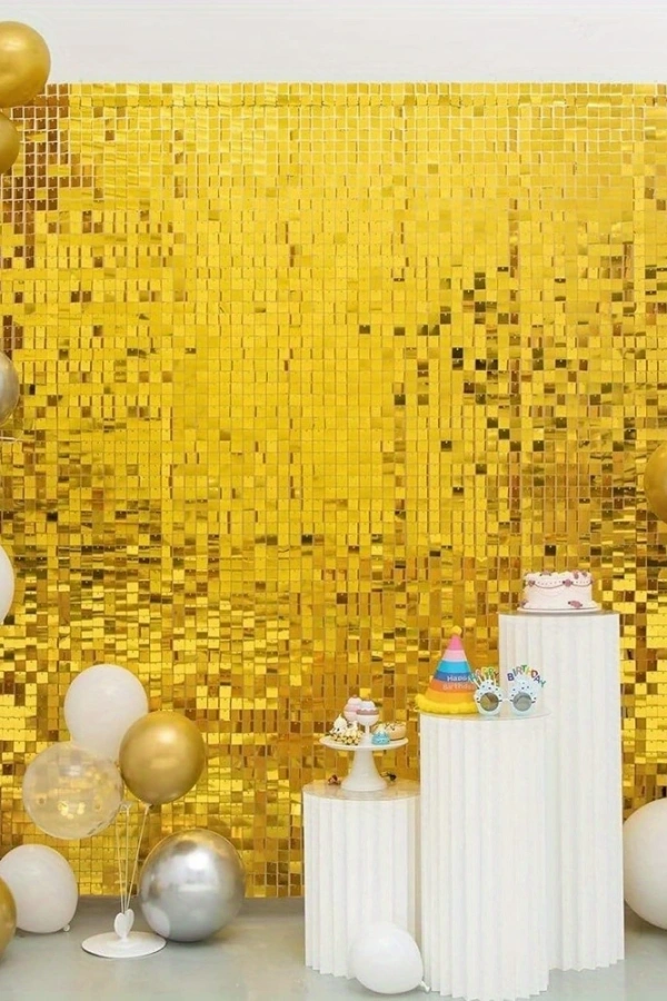 Altın Gold Renk Fon Perde Dekor