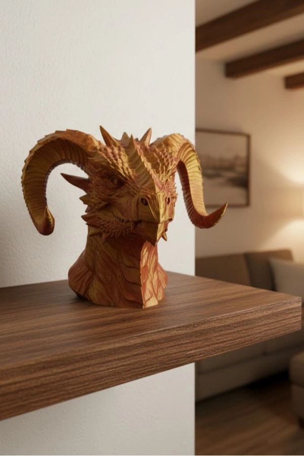 Altın Kırmızı Ejderha Figürü