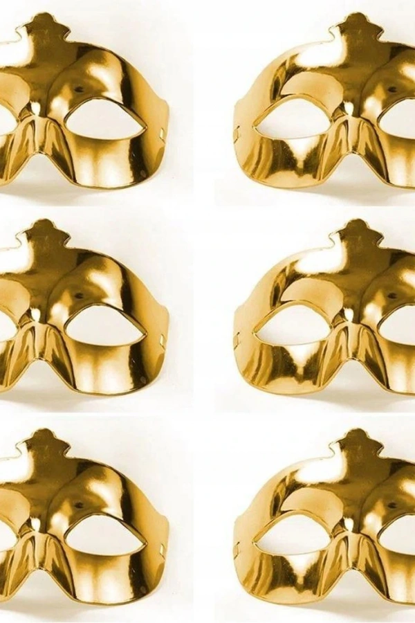 Altın Metalize Renk Düz Balo Parti Maskesi