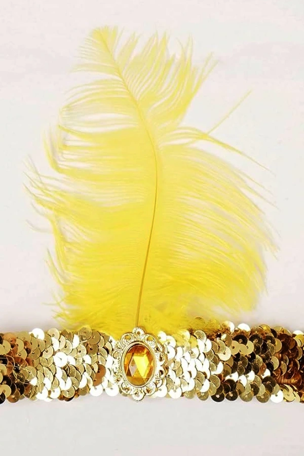 Altın Renk Çarliston Saç Bandı