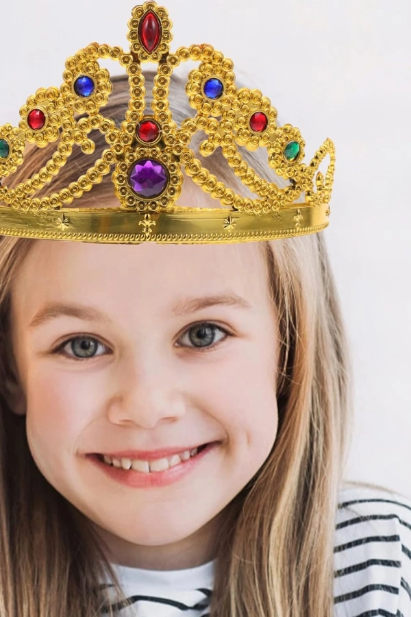 Altın Renk Plastik Prenses Tacı 60 cm