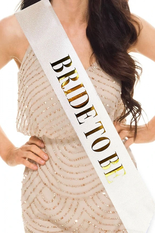 Altın Yazılı Bride To Be Simli Kuşak Kemer