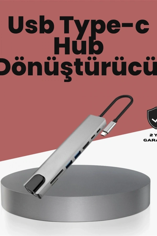Alüminyum Gövdeli Type‑C HDMI & Ethernet Adaptör – Tak & Çalıştır