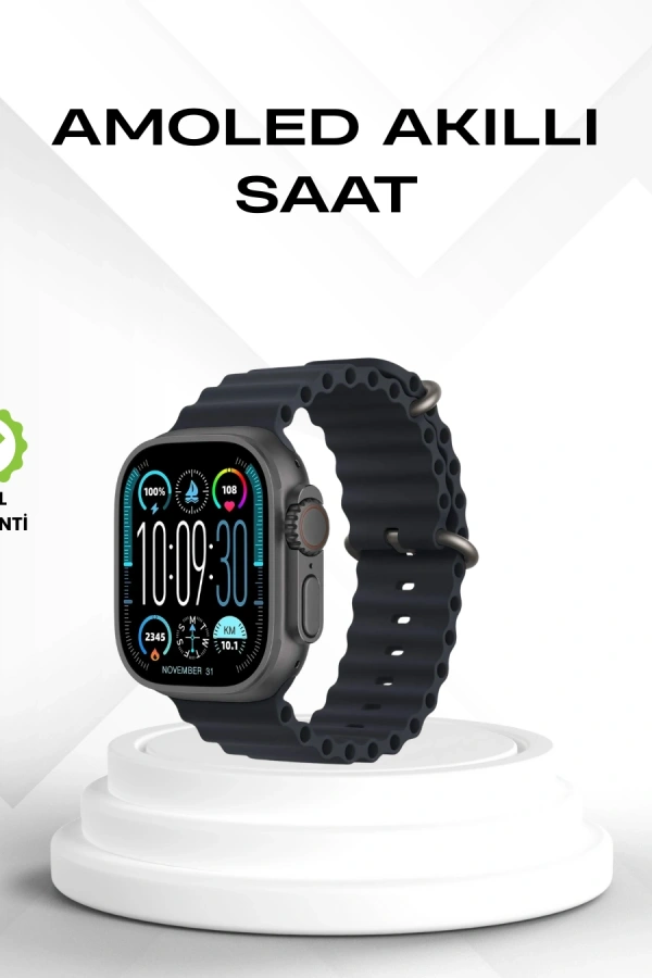 AMOLED Akıllı Saat Bluetooth Arama Su Geçirmez