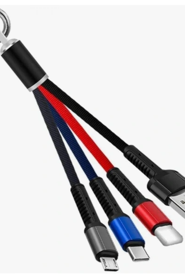 Anahtarlık Çoklu Şarj Kablosu 4 Başlıklı