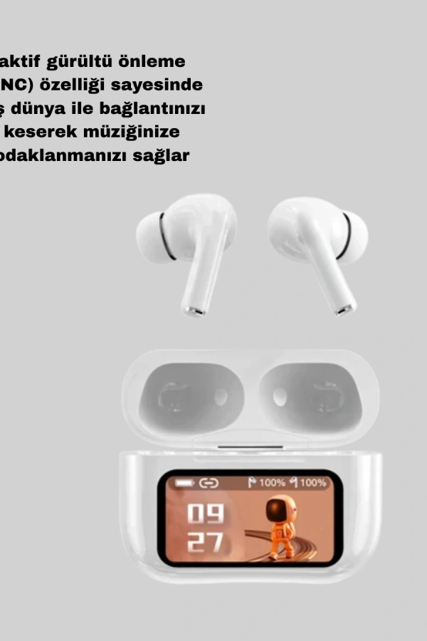 ANC Bluetooth Kulaklık – Dokunmatik, Powerbank Kutulu, Akıllı Sensörlü