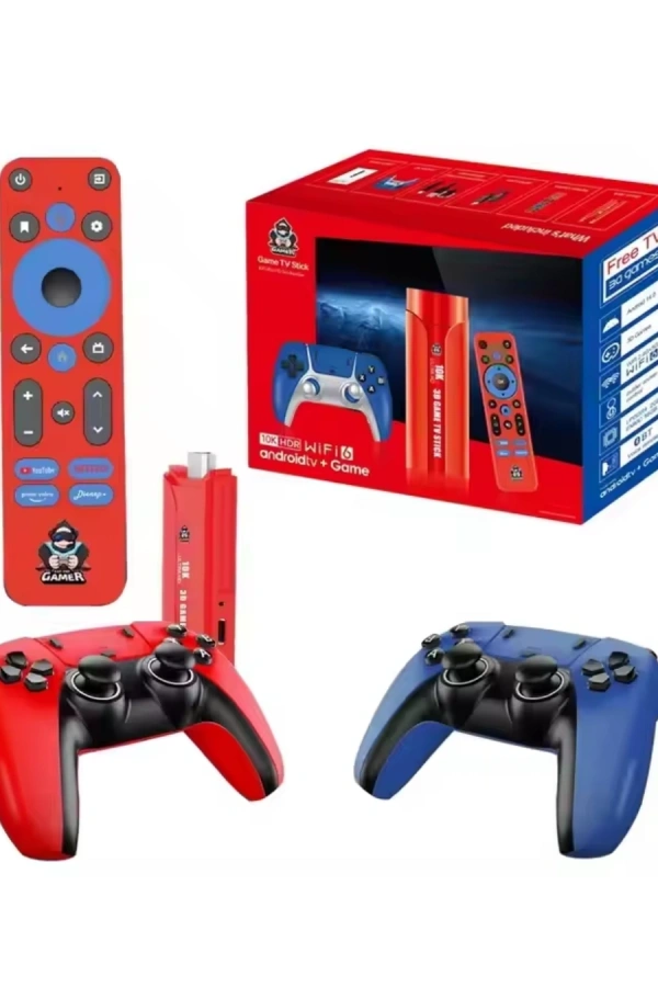 Android Game Stick 10K HD 64GB Çift Kollu TV Oyun Konsolu