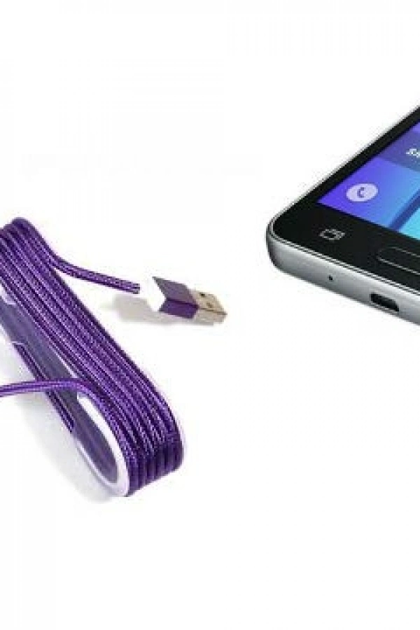 Android Örgü Şeklinde Renkli Çelik Şarj Data Kablosu - Mor