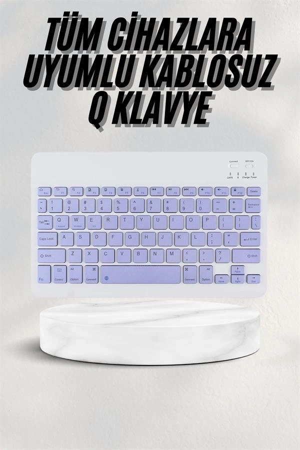 Android ve İOS Uyumlu Bluetooth Kablosuz Türkçe Q Klavye Renkli