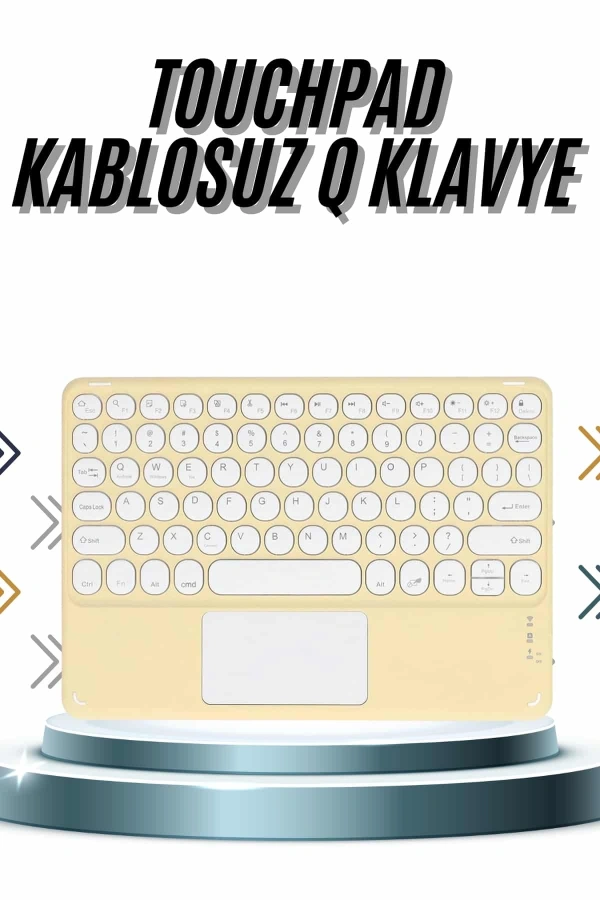 Android ve İOS Uyumlu Bluetooth Klavye Touchpad Slim Kablosuz Wifi Q Klavye
