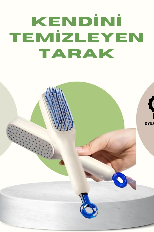 Anti-Statik Saç Tarağı – Kolay Temizlenebilir, Silikon Masaj Uçlu, Kompakt Boyut