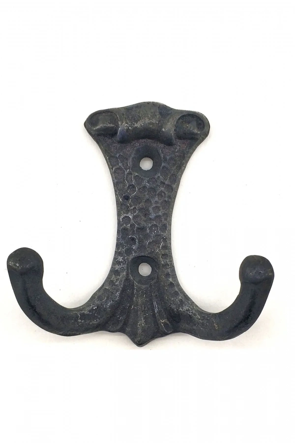 Antika Tarz Dekoratif Pirinç Anıt Çiftli Vestiyer Askı - 85x72 mm, Oksit