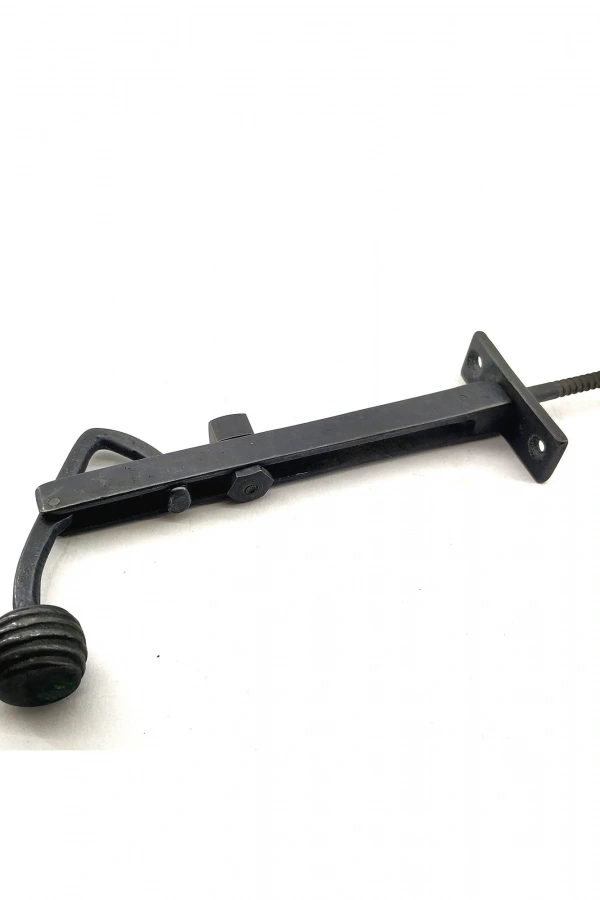 Antika Tarz Dekoratif Pirinç Ayarlı Panjur Stoperi - 150x55 mm, Oksit