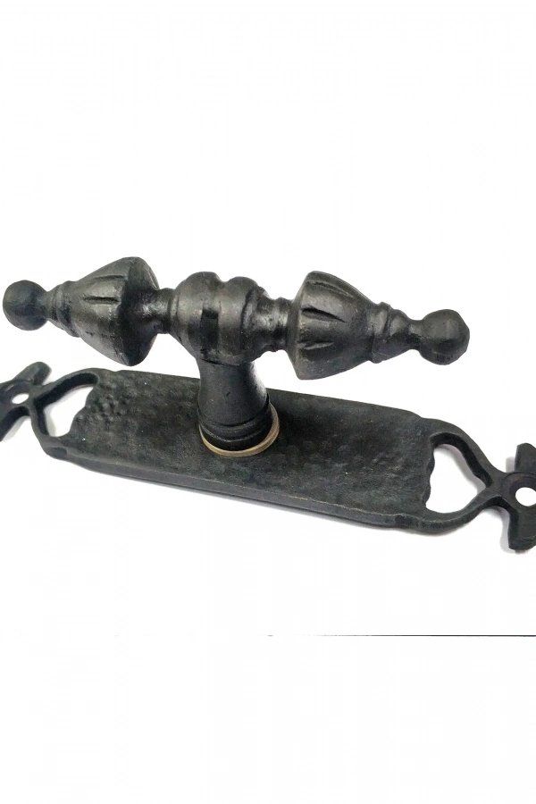 Antika Tarz Dekoratif Pirinç Burma Pencere Kolu - 152x32 mm, Oksit